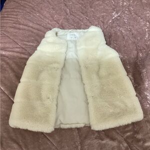 Zara- Girls faux fur vest- cream